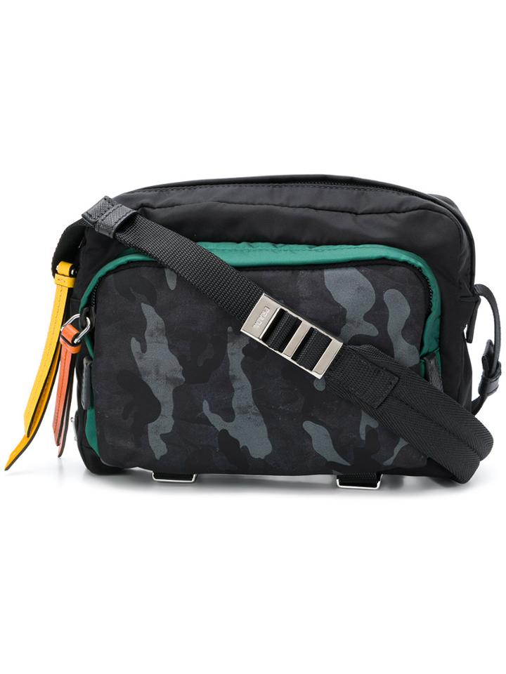 Prada Camouflage Front Crossbody Bag - Black