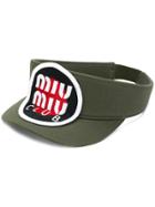Miu Miu Target Logo Patch Visor - Green