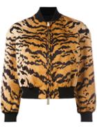 Dsquared2 Tiger Print Bomber Jacket, Women's, Size: 40, Yellow/orange, Polyester