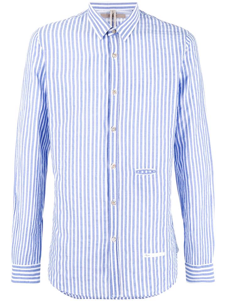 Dnl - Striped Shirt - Men - Cotton - 42, Blue, Cotton