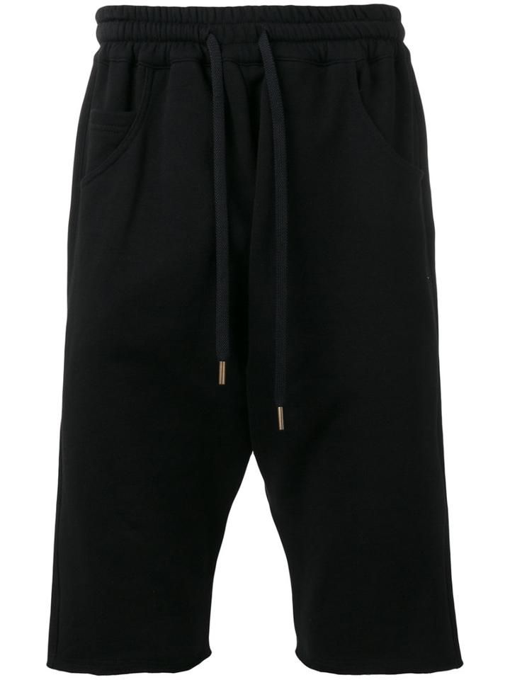 Amen Drawstring Track Shorts, Men's, Size: 48, Black, Cotton