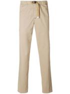 White Sand Buckled Slim-fit Trousers - Nude & Neutrals