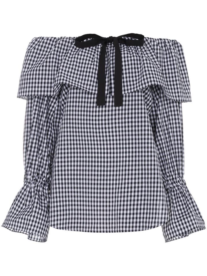 Rejina Pyo Off The Shoulder Gingham Blouse - Black