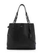 Karl Lagerfeld Pebbled Hobo Tote Bag - Black