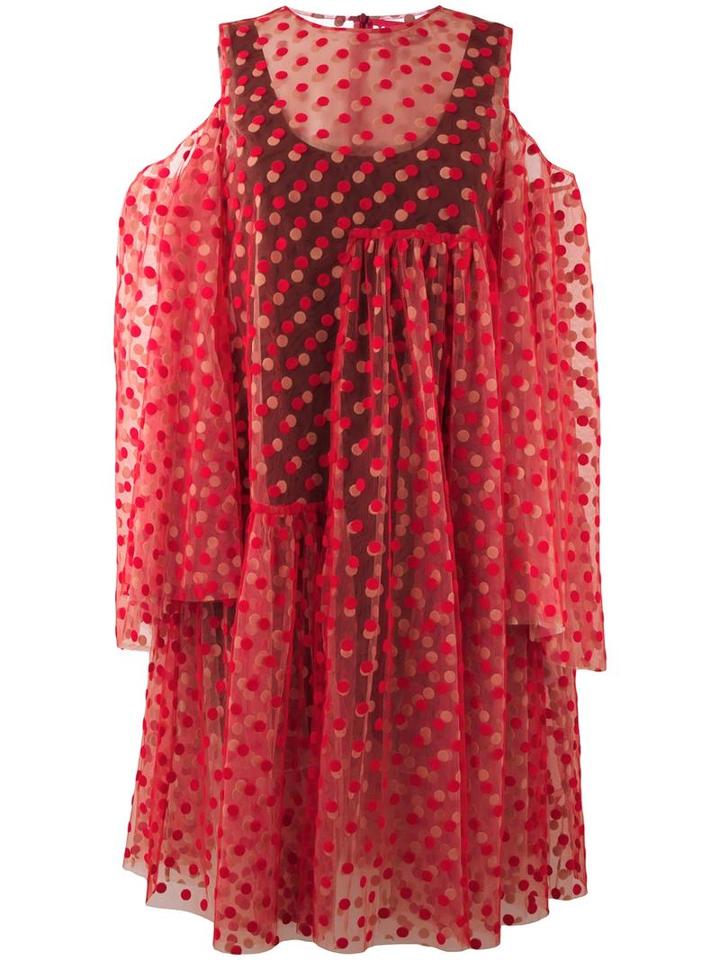 Paskal Layered Sheer Dress, Women's, Size: Small, Red, Nylon