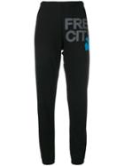 Freecity Logo Print Track Pants - Black