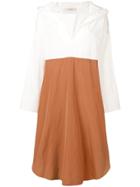 Dorothee Schumacher Hooded Colour-block Dress - Brown