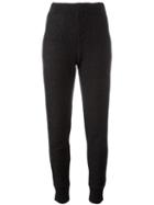 Aviù Tapered Casual Pants, Women's, Size: 44, Black, Cotton/viscose/polyester/wool