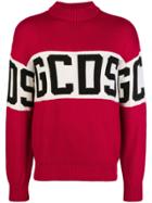 Gcds Logo Knit Sweater - Red