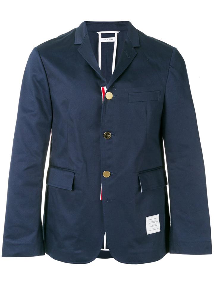 Thom Browne Uncontructed Single Breasted Sport Coat With Grosgrain
