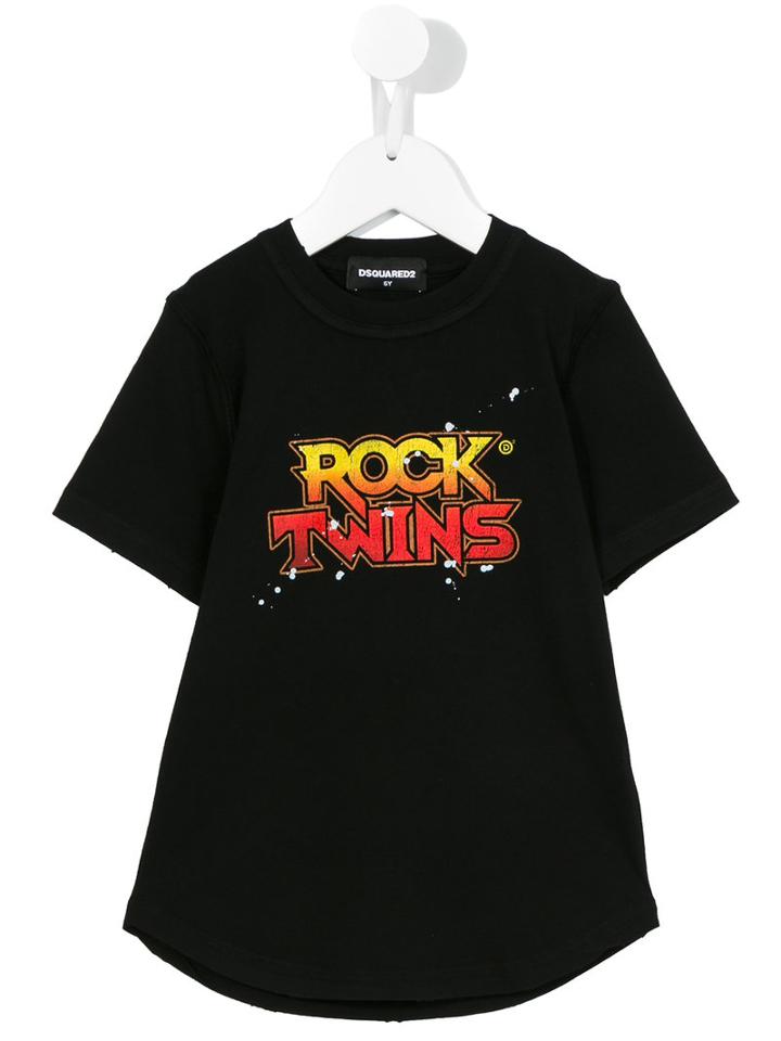 Dsquared2 Kids Rock Twins T-shirt, Boy's, Size: 12 Yrs, Black