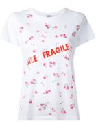 Sonia By Sonia Rykiel Floral 'fragile' Print T-shirt, Women's, Size: Medium, White, Cotton/modal