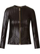 Versace Collection - Versace Collection Jaquetacouro Preto Leather - Women - Leather/polyamide/spandex/elastane - 42, Black, Leather/polyamide/spandex/elastane