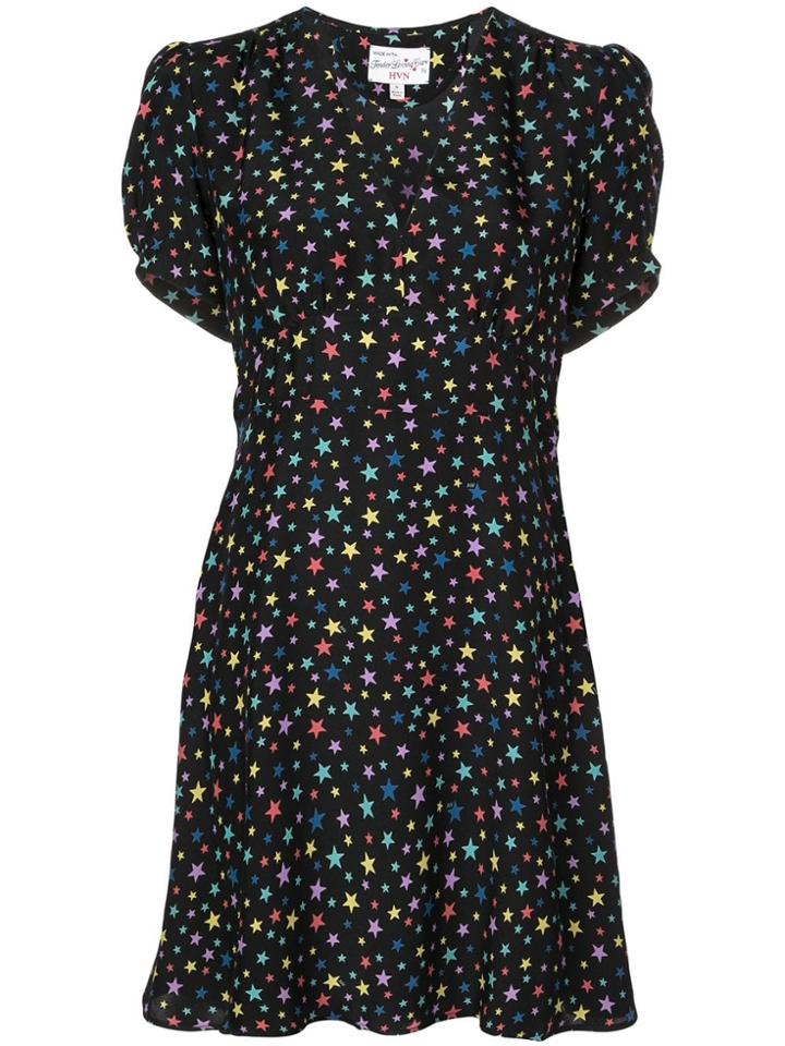 Hvn Star Print Dress - Black
