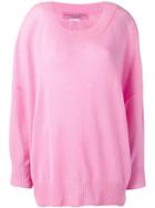 Ermanno Scervino Logo Embroidered Knitted Top - Pink
