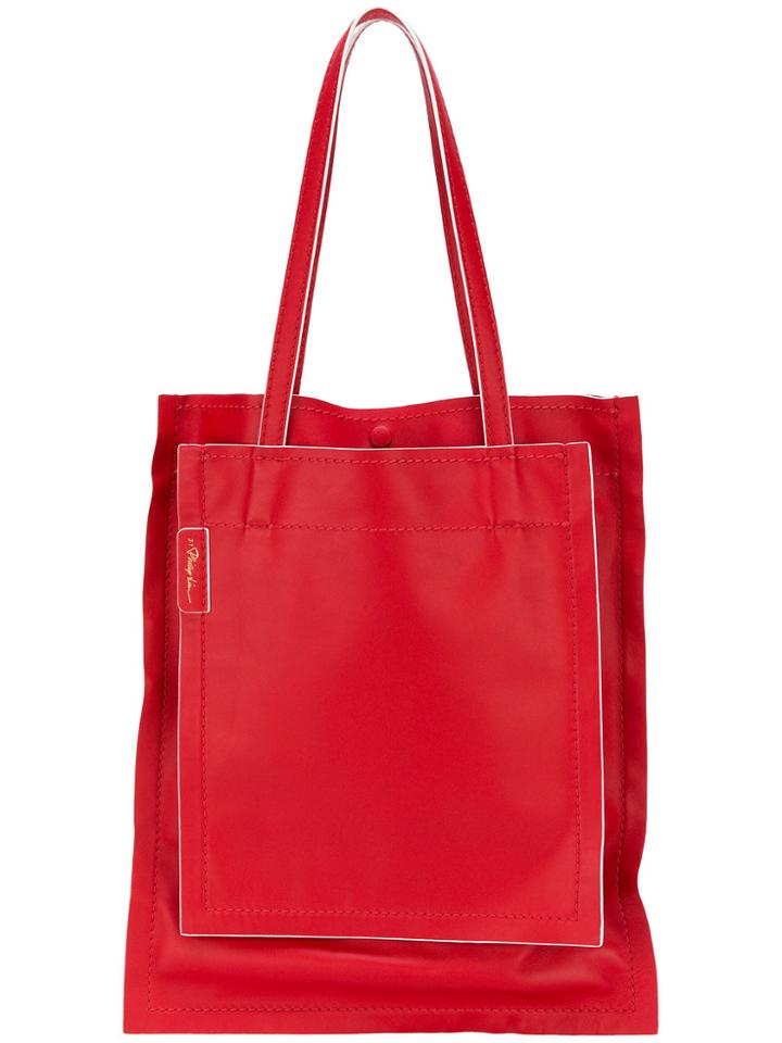 3.1 Phillip Lim Accordion Shopper Tote - Red