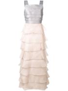 Giorgio Armani Ruffled Two-tone Dress - Grey