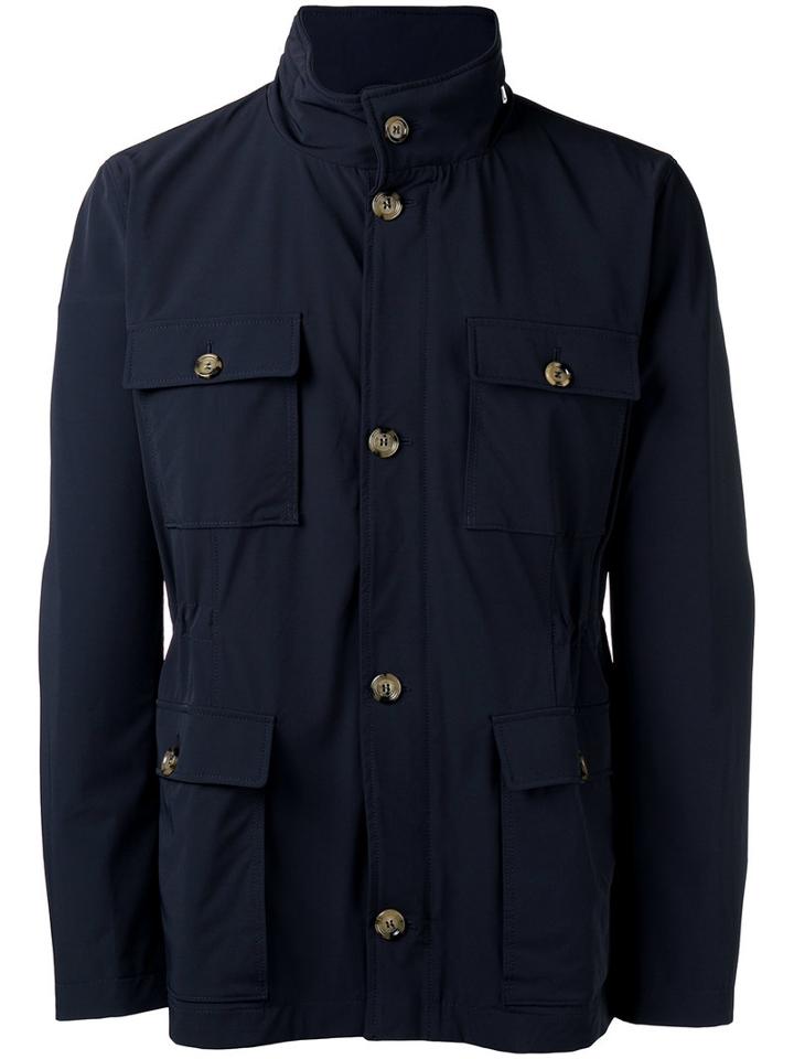 Eleventy Classic Field Jacket, Men's, Size: Xxl, Blue, Cupro/polyamide/spandex/elastane