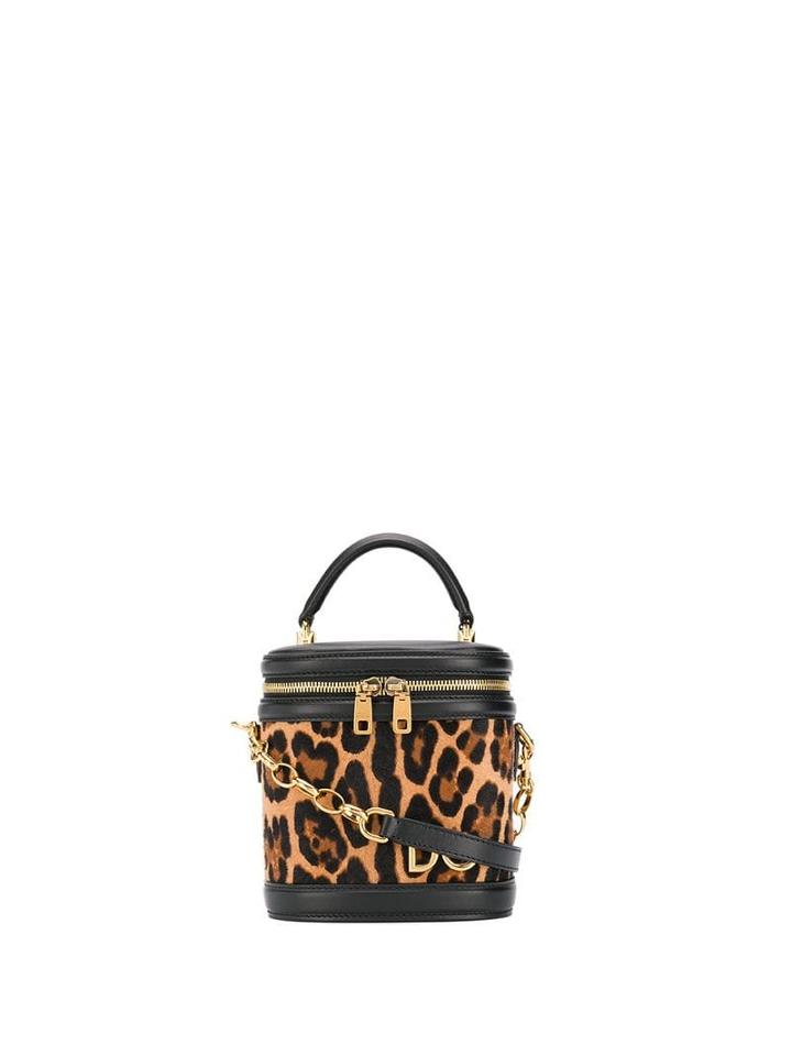 Dolce & Gabbana Round Leopard-effect Tote - Black