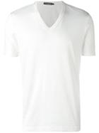 Dolce & Gabbana V-neck T-shirt, Men's, Size: 44, White, Cotton