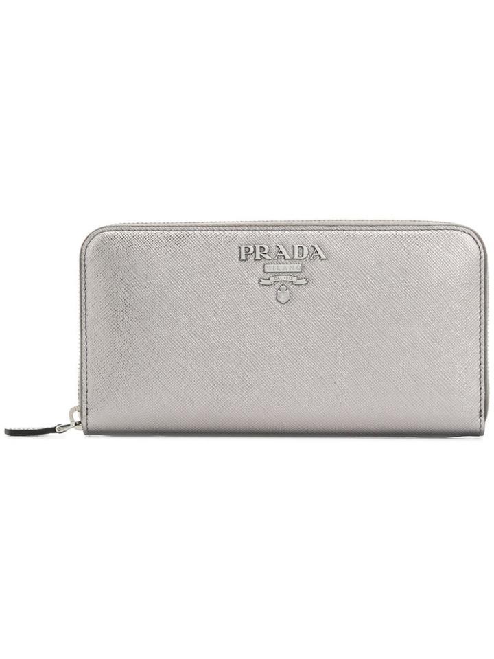 Prada Long Logo Wallet - Grey