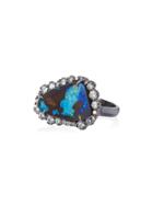 Kimberly Mcdonald 18k White Gold And Opal Ring - Blue