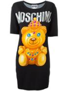 Moschino Bear Print T-shirt Dress, Women's, Size: 40, Rayon/other Fibers