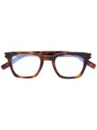 Saint Laurent 'sl 139 Slim' Glasses, Brown, Acetate