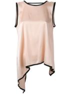 Jucca - Asymmetric Flared Blouse - Women - Silk/spandex/elastane - 40, Pink/purple, Silk/spandex/elastane