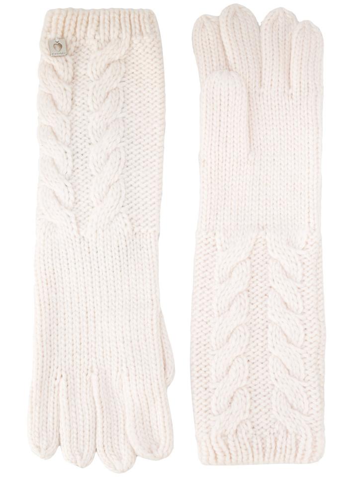 Twin-set - Jewelled Bow Long Gloves - Women - Acrylic - One Size, Nude/neutrals, Acrylic