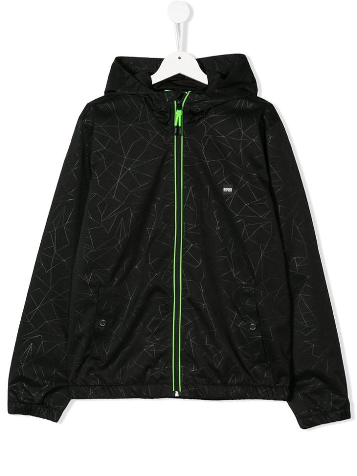 Boss Kids Teen Printed Windbreaker - Black