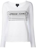 Armani Jeans - Logo Print Sweatshirt - Women - Cotton/spandex/elastane - 46, Women's, Black, Cotton/spandex/elastane