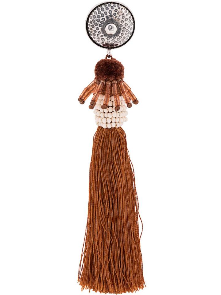 Alberta Ferretti Tassel Eearrings - Brown