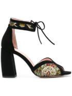 Anna F. Embroidered Sandals - Multicolour