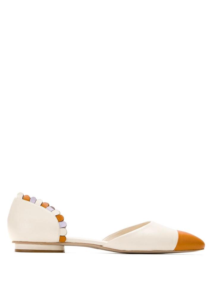 Sarah Chofakian Pointed Toe Ballerina Shoes - Neutrals