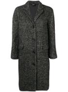 Aspesi Tweed Fitted Coat - Black