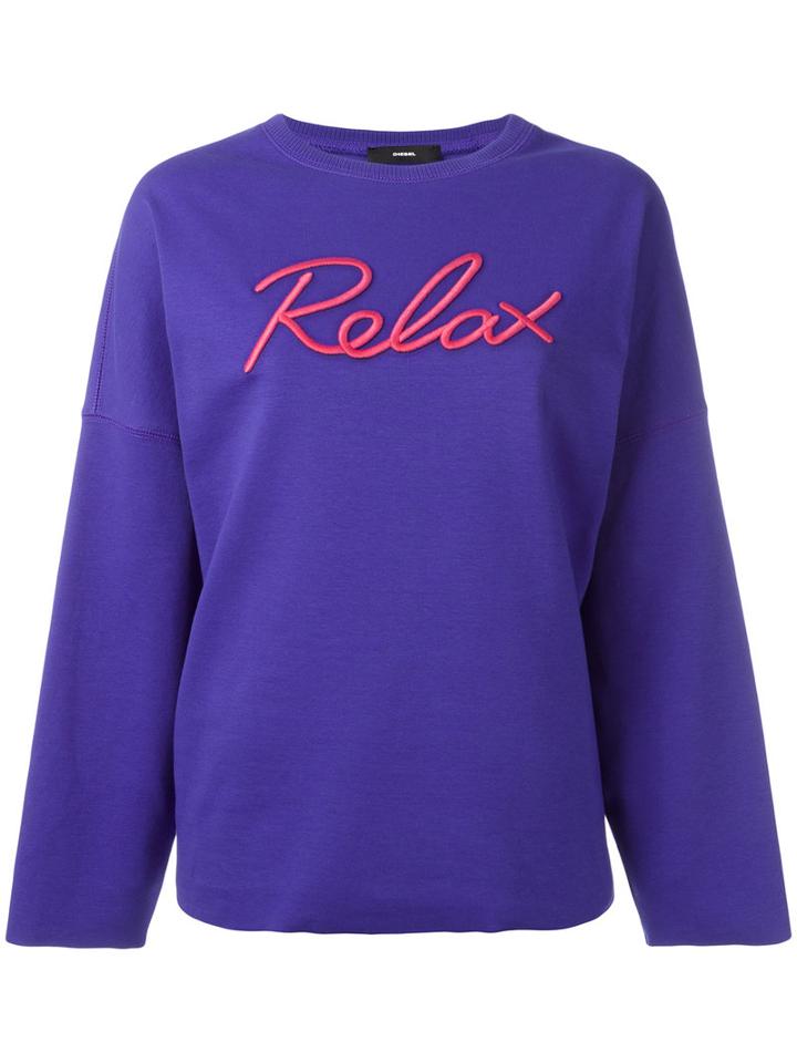 Diesel Relax Sweatshirt, Women's, Size: Small, Pink/purple, Cotton/polyester/spandex/elastane