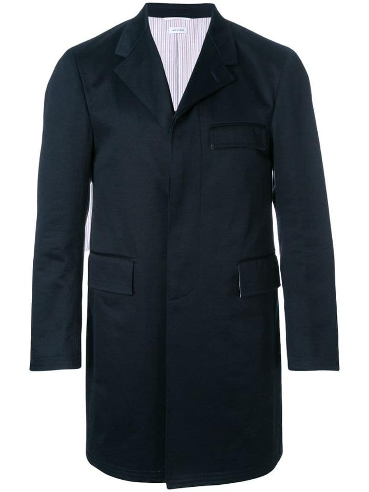 Thom Browne Unconstructed Chesterfield Overcoat - Blue