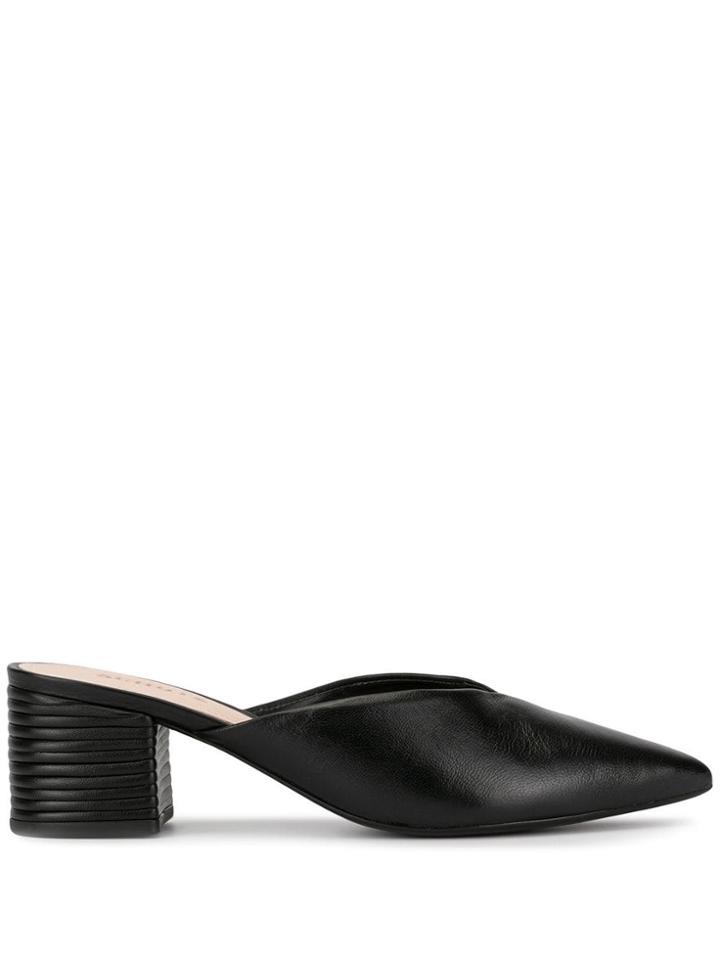 Schutz Block Heel Mules - Black