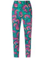 Isolda Abstract Print Skinny Trousers, Women's, Size: 46, Pink/purple, Cotton/spandex/elastane