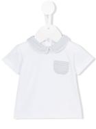 Patachou - Striped Collar Polo Shirt - Kids - Cotton/spandex/elastane - 24 Mth, Toddler Boy's, White