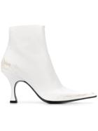 Mm6 Maison Margiela Distressed Ankle Boots - White