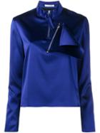 J.w.anderson Shoulder Flap Zip Top, Women's, Size: 12, Blue, Silk/acetate