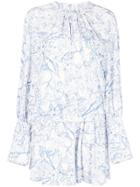 Tibi Toile Short Shirt Dress - Blue