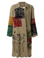 Ermanno Gallamini Flower Embellished Coat - Nude & Neutrals