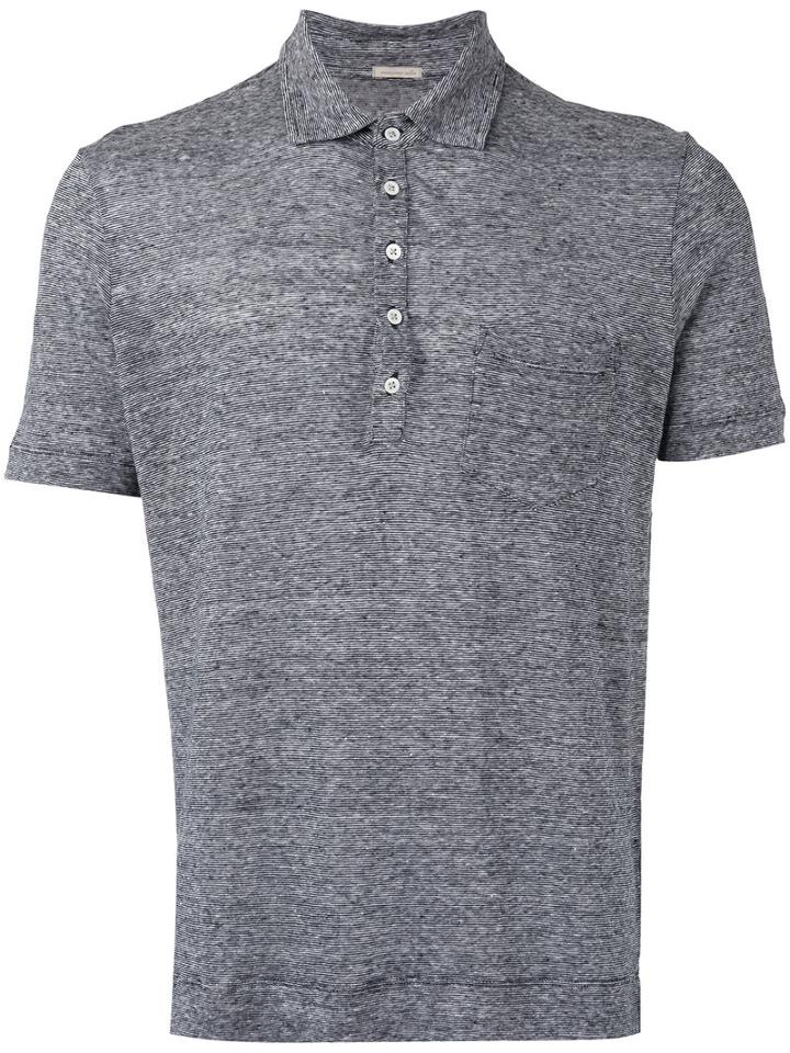Massimo Alba Fleck Button Up Polo Shirt, Men's, Size: Xl, Black, Linen/flax