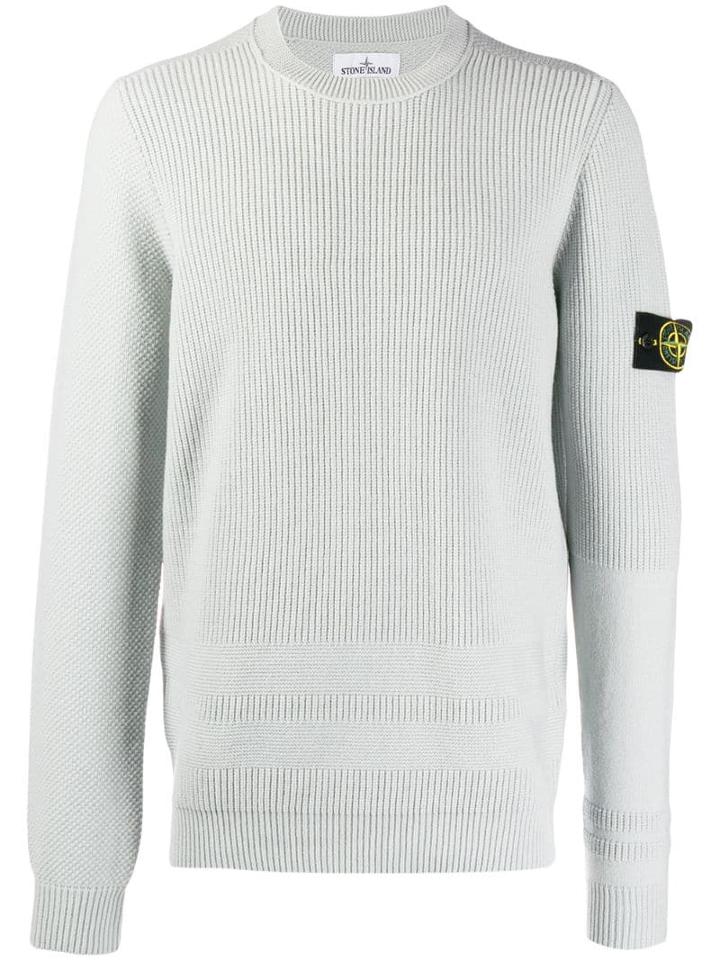 Stone Island Embroidered Logo Patch Jumper - Grey