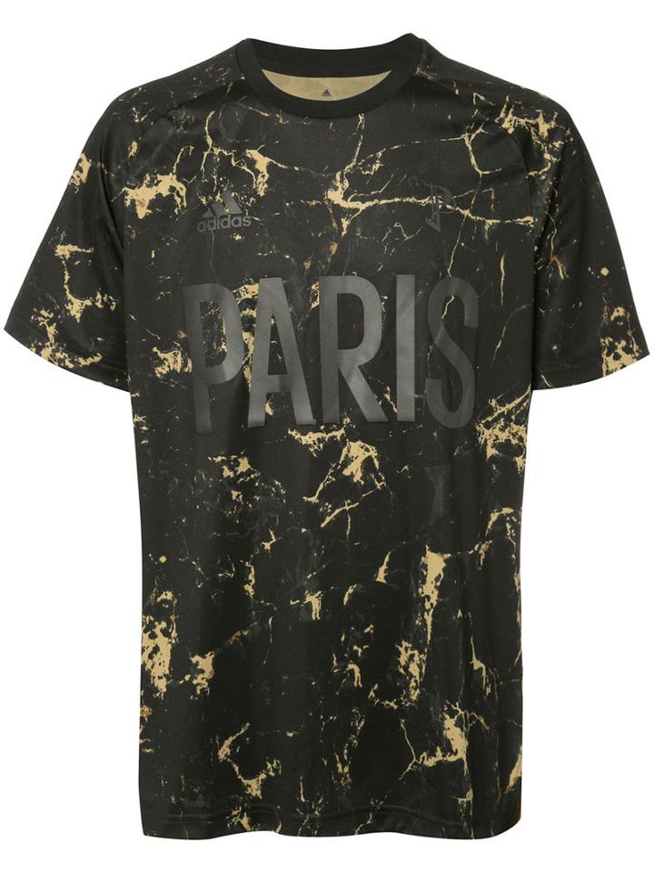 Adidas Marbled 'paris' T-shirt, Men's, Size: Small, Black, Polyester