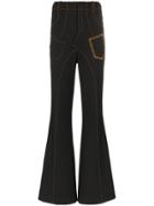 Situationist Super High-waisted Contrast Stitch Flared Woollen