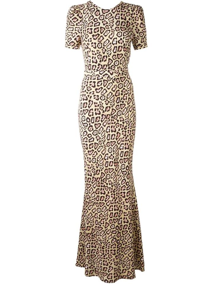 Givenchy Fitted Leopard Print Gown, Women's, Size: 36, Nude/neutrals, Viscose/spandex/elastane